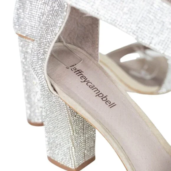 Jeffrey Campbell Kassidy Silver Rhinestone Platform Heels Women's Size 10 - Picture 5 of 9